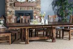 Amish made El Paso trestle table. Shown in rough sawn Maple wood.