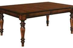 Amish custom Harvest table with turned legs. Shown here in Brown Maple wood.