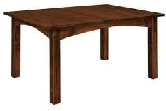 The big Mission legs highlight the Heidi table. Shown in Brown Maple wood.