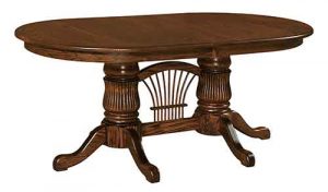 Fluted Double pedestal table