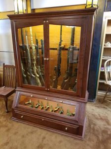 Amish custom gun cabinet webster-17gun