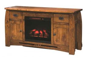 Amish Crafted Custom Living Room Colebrook Fireplace TV Console Stand SC 60F.