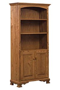 Amish Custom Made Living Room Heritage Bookcase With Doors.