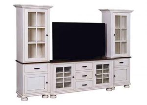 Amish Custom Built Living Room Kaitlyn Plasma TV Wall Entertainment Center With Towers SC 60T.