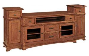 Amish Crafteed Custom Living Room Kenwood TV Stand With Towers SC 87.