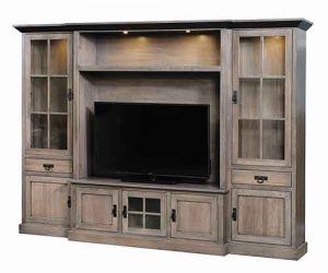 Amish Custom Crafted Living Room Lynwood Wall Entertainment Center SC 54W_1.
