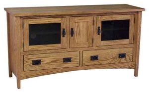 Amish Custom Crafted Living Room Arts and Crafts TV Stand.