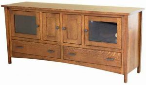 Custom Built Amish Living Room Arts and Crafts TV Stand.