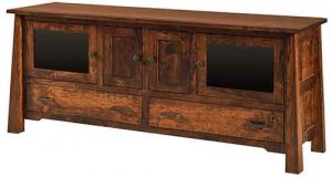 Amish Custom Crafted Living Room Cambridge TV Stand.