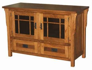 Amish Custom Crafted Craftsman Living Room TV Stand.