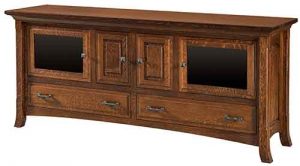 Amish Custom Crafted Living Room Homestead TV Stand.