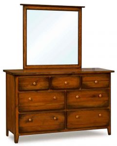 Custom Amish Imperial Dresser With Attached Mirror.