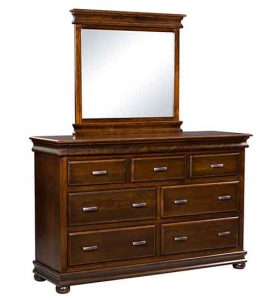 Manchester Dresser With Attached Mirror Hand Made By Amish Craftsman.