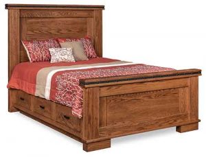 Amish Custom Hand Crafted 3 Drawer Storage Unit Bed.