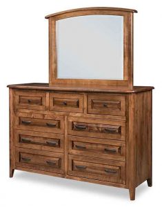 Custom Amish Made Bay Pointe Dresser With Attached Mirror.