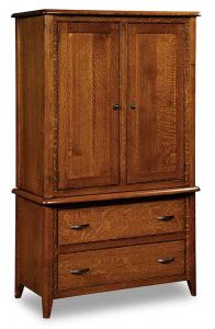 Hand Crafted Amish Bedroom Cascade Wardrobe With Chest Drawers.