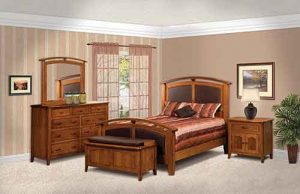 Custom Amish Built Bedroom Furniture Cascade Bedroom Set.