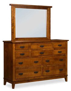 Amish Custom Bedroom Furniture Sierra Mission Dresser With Mirror.