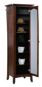 Custom Children's Amish Built Hat Cabinet With Mirror and Adjustable Shelves.