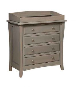 4-drawer grey Berkley dress with changing table top