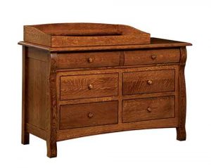 Castlebury Custom Built Amish 6 Drawer Dresser With Changing Table.