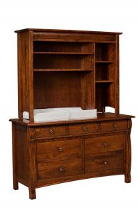 Castlebury 7 Drawer Dresser With Hutch Custom Crafted By Amish Artisans.
