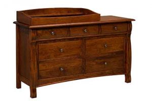 Castlebury Amish Crafted Custom 7 Drawer Dresser With Changing Table.