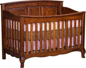 French Country Amish Made Slatted and Paneled Convertible Bed.