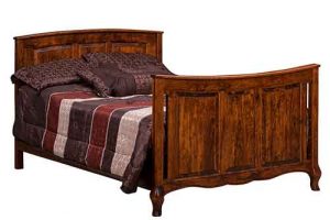 Amish Made French Country Convertible Bed With Paneled Headboard and Footboard.