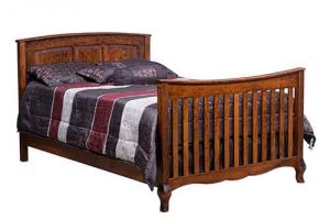 Slatted and Paneled Convertible French Country Amish Custom Made Bed.