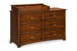 Monterey Amish Custom Crrafted 6 Drawer Dresser With Changing Table. 