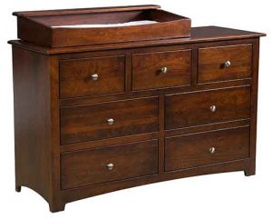 Amish Crafted Children's Monterey 7 Drawer Chest With Changing Table.