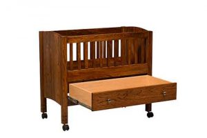 Custom Crafted Solo Amish Bassinet With Drawer