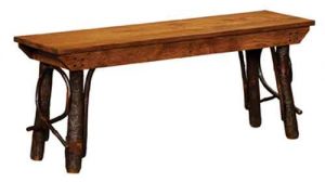 Solid Hardwood Rustic Amish Crafted Bench.