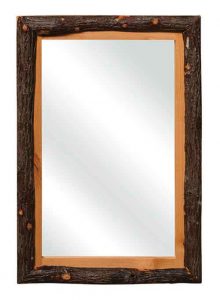 Mirror Custom Amish Made With Rustic Hickory Frame.