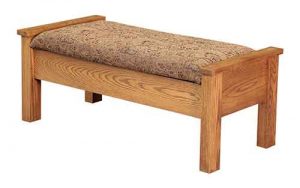 Amish Made Bed Seat Custom Built With Fabric.
