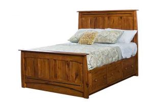 Custom Platform Bed Amish Made Bed With Drawers.