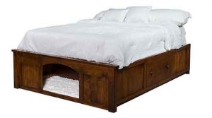 Platform Bed Custom Amish Crafted With Dog Bed