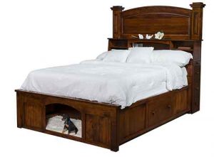 Platform Bed Custom Amish Crafted With Dog Bed.