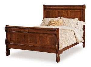 Old Classic Custom Sleigh Panel Bed Made By Amish Craftsmen.