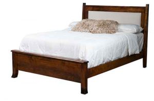 Trimble Amish Custom Crafted Bed With Fabric Panel.