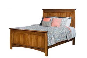 Amish Made Boulder Creek Custom Paneled Bed With Inlays.