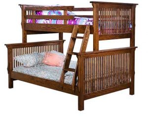 Full Twin Mission Custom Amish Crafted Bunk Bed.