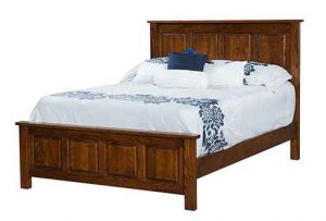 Natural Hardwood Custom Amish Crafted Paneled Bed.