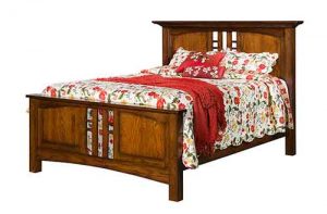 Kascade Amish Custom Built Bed With Decorative Cutouts.