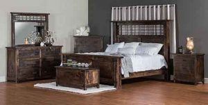Iron Wood Amish Hand Crafted Bedroom Set.