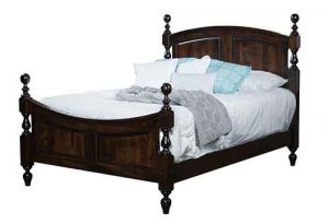 Bow Panel Amish Crafted Bed With Turned Posts.