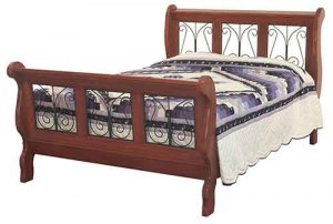 Classic Wrought Iron Amish Crafted Sleigh Bed.