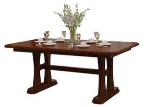 This picture is showing the custom Amish designed Gateway double pedestal table.
