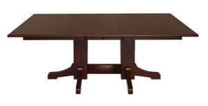 Amish made Mission style Double Pedestal custom table.